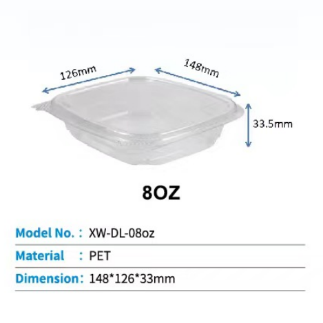 8OZ Clamshell Plastic Container