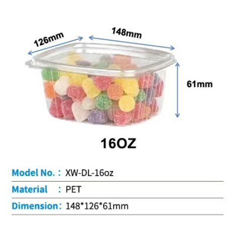 16OZ Clamshell Plastic Container